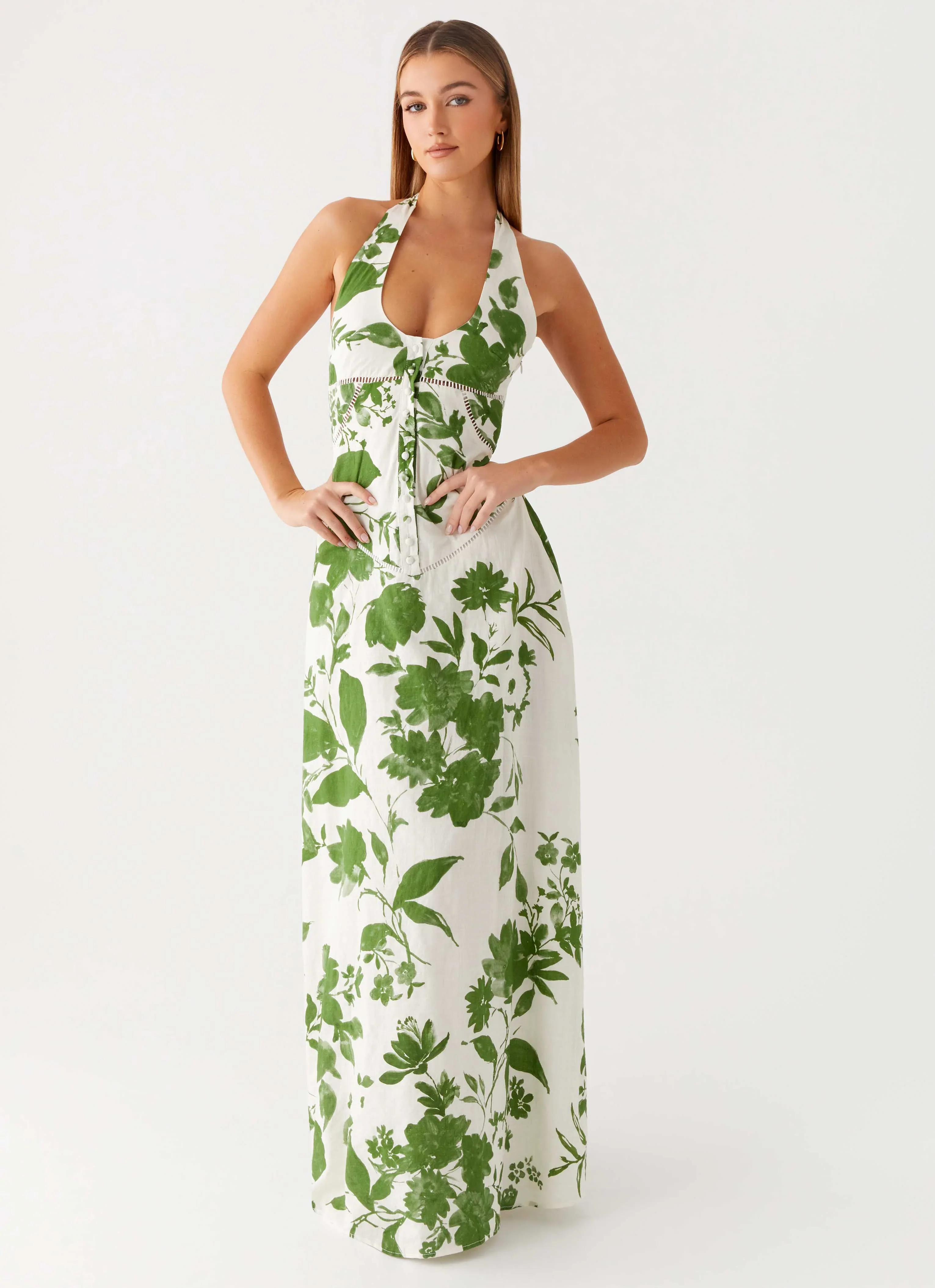 Ember Valley Maxi Dress - Verdant Bloom