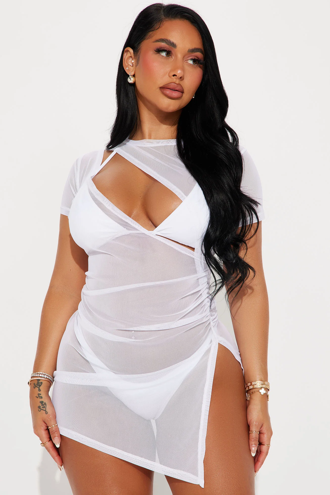 Girls Just Wanna Have Sun Slit Cover Up Dress - White