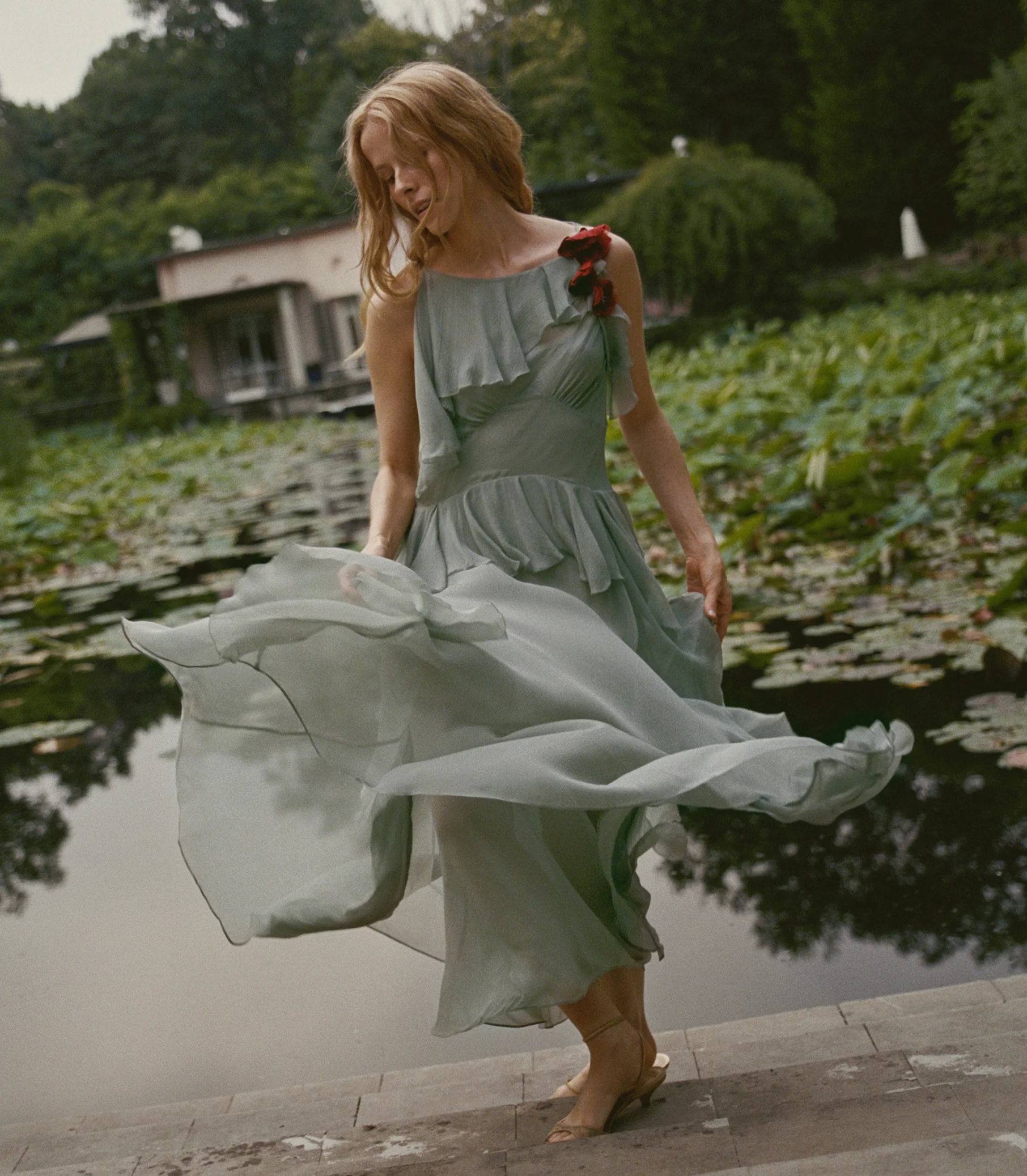 Nelida Midi Dress - Green Jasper