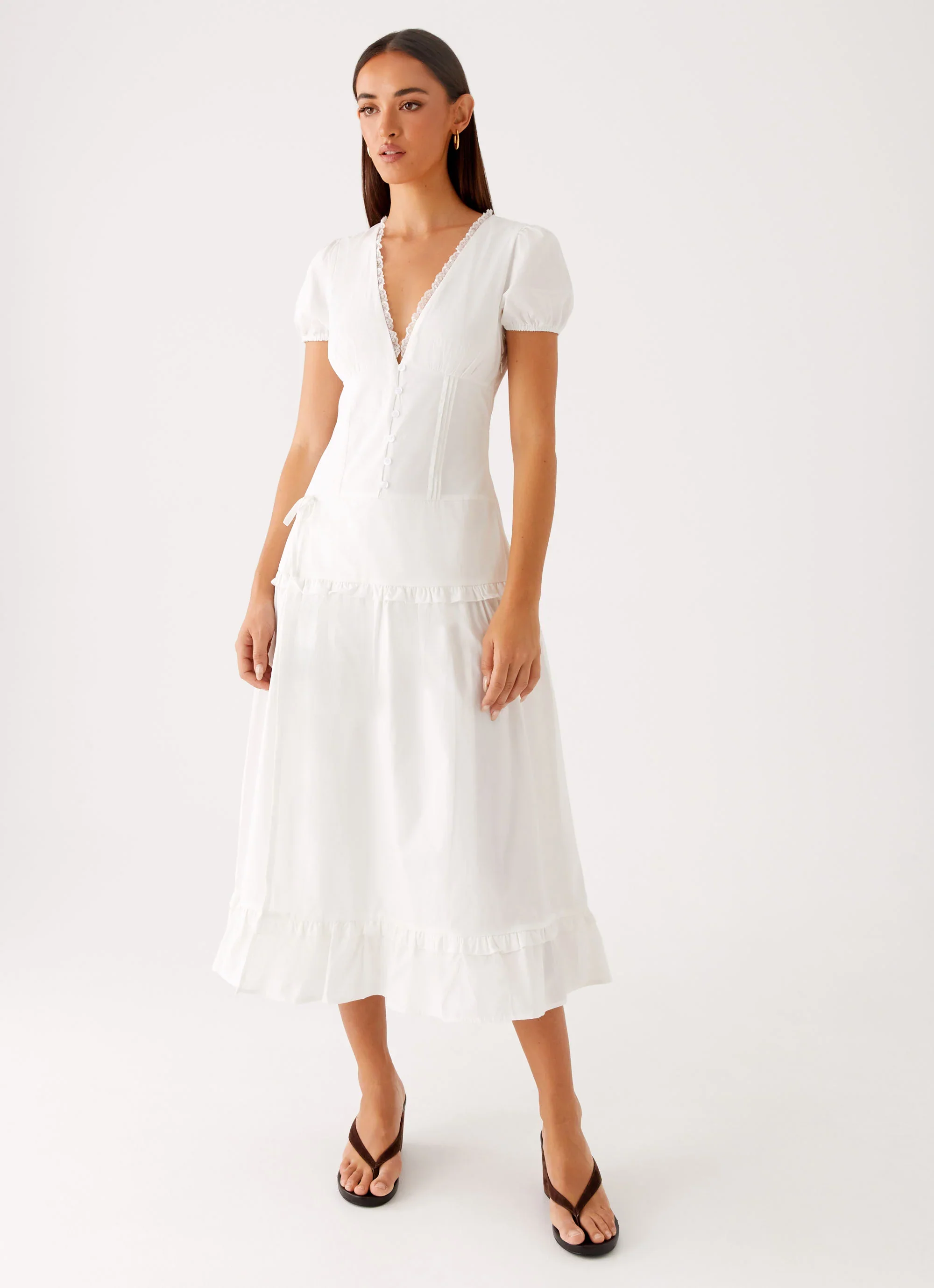 London Midi Dress - White