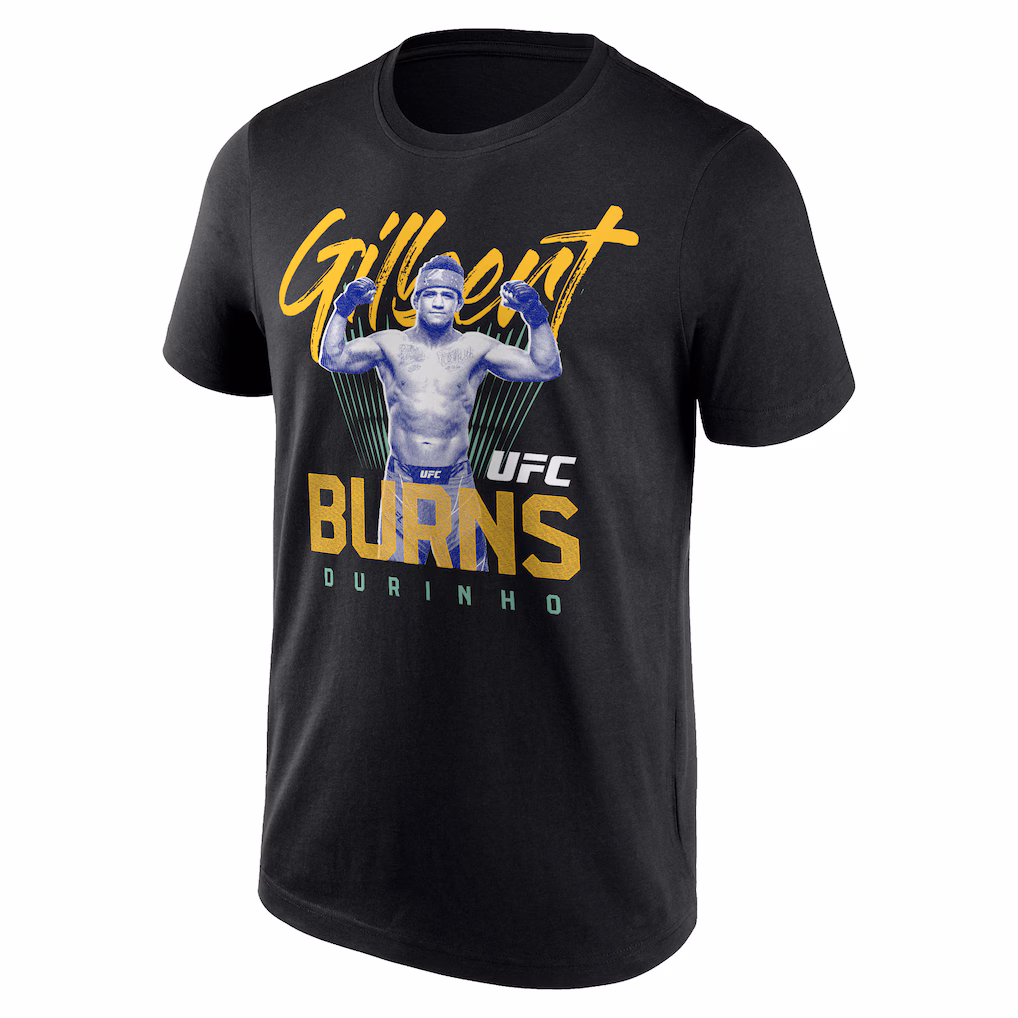 UFC Gilbert Burns Retro Bitmap T-Shirt - Black - Mens
