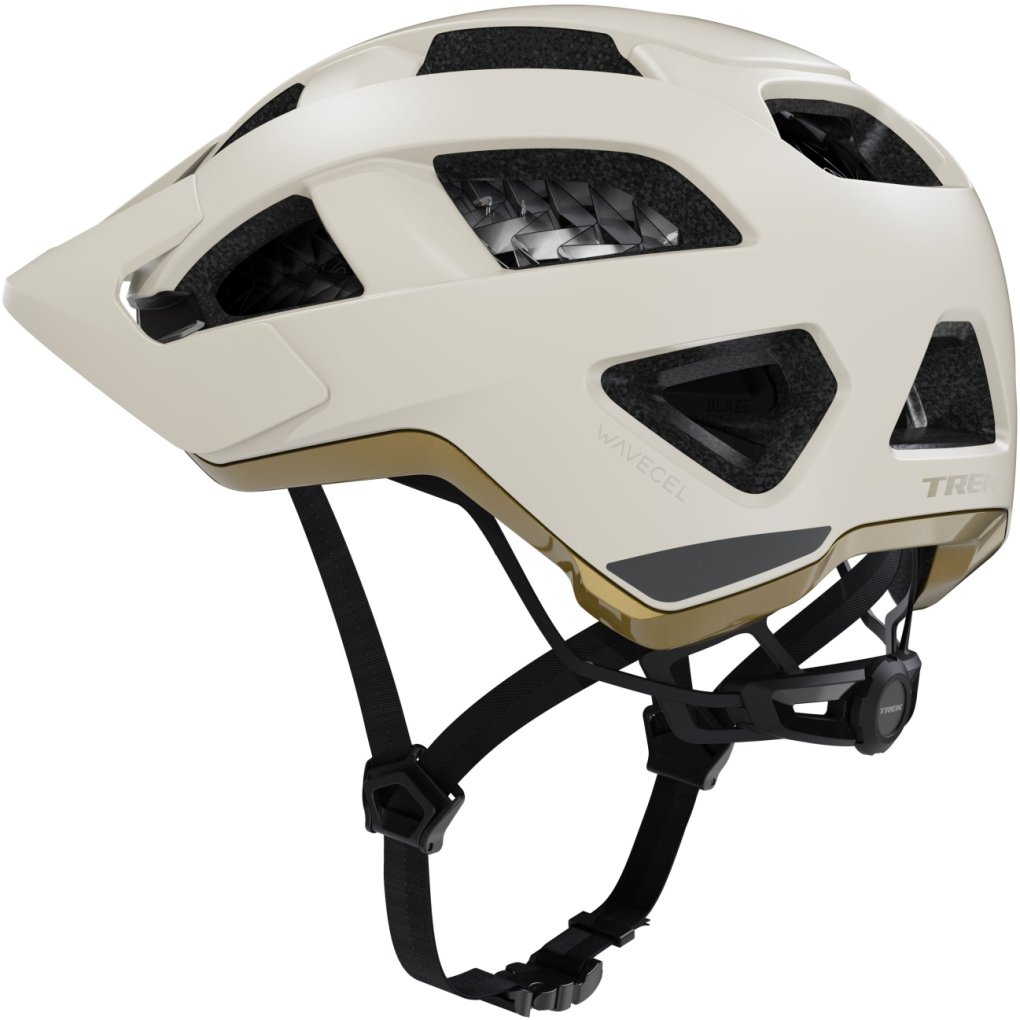 Trek Quantum WaveCel MTB Helmet - Era White/Old Style Gold