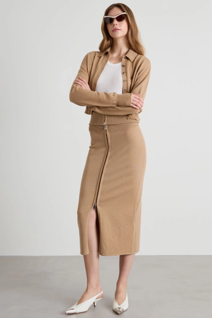 Cotton and silk tank top - WHITE