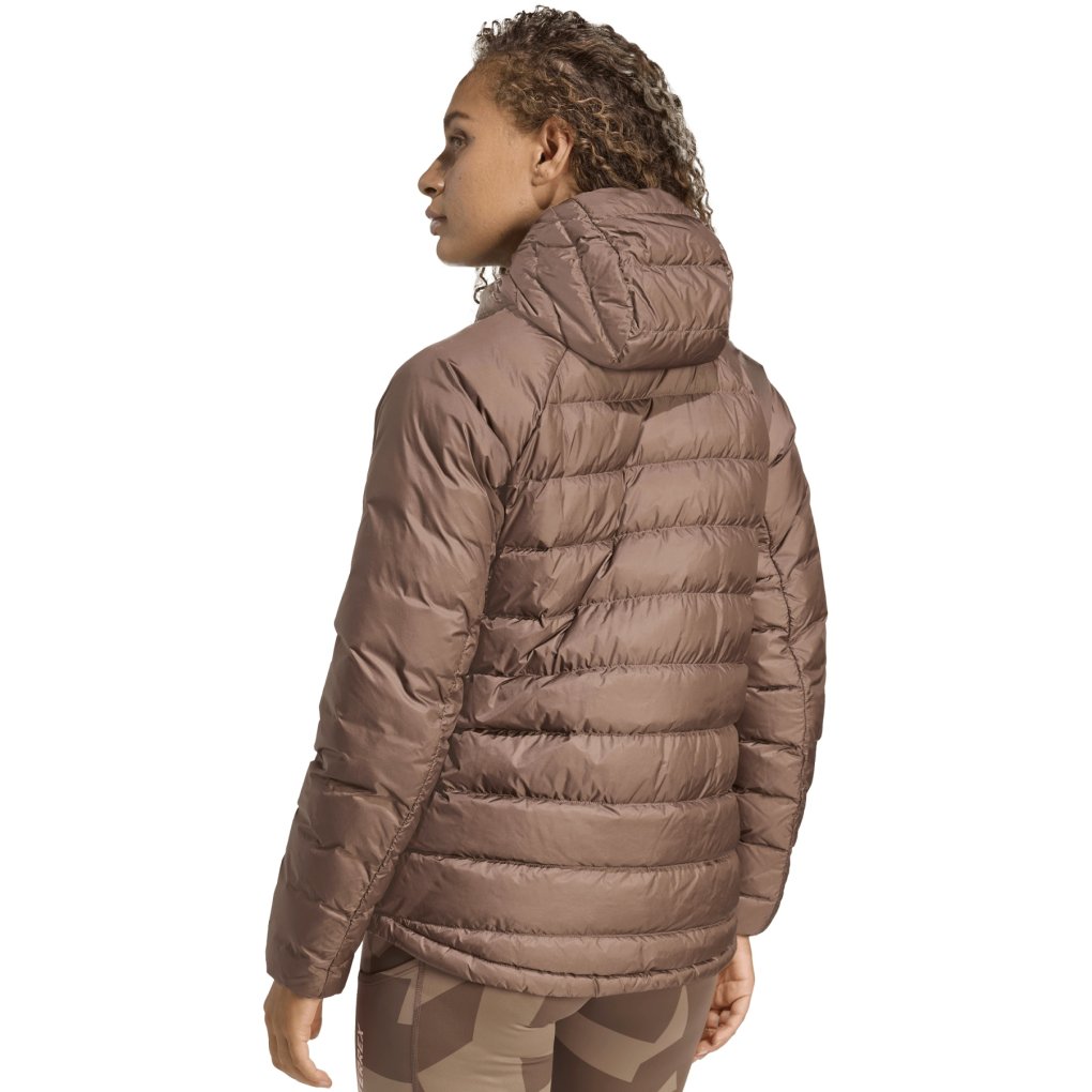 adidas TERREX Xperior CLIMAWARM+ Down Hooded Jacket Women - earth strata JL5583