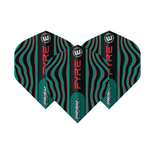 Winmau Prism Alpha Fyre BlackTurquoiseRed Standard Flights