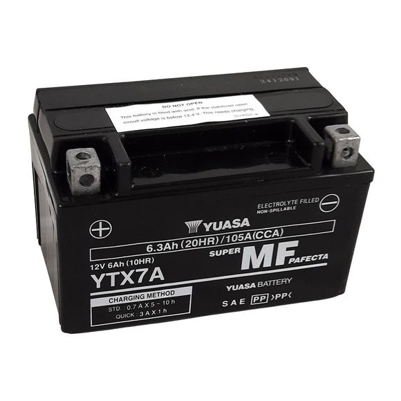 Batterie Yuasa YTX7A -Y- ferme Type Acide Sans entretienRef : YTX7A -Y-