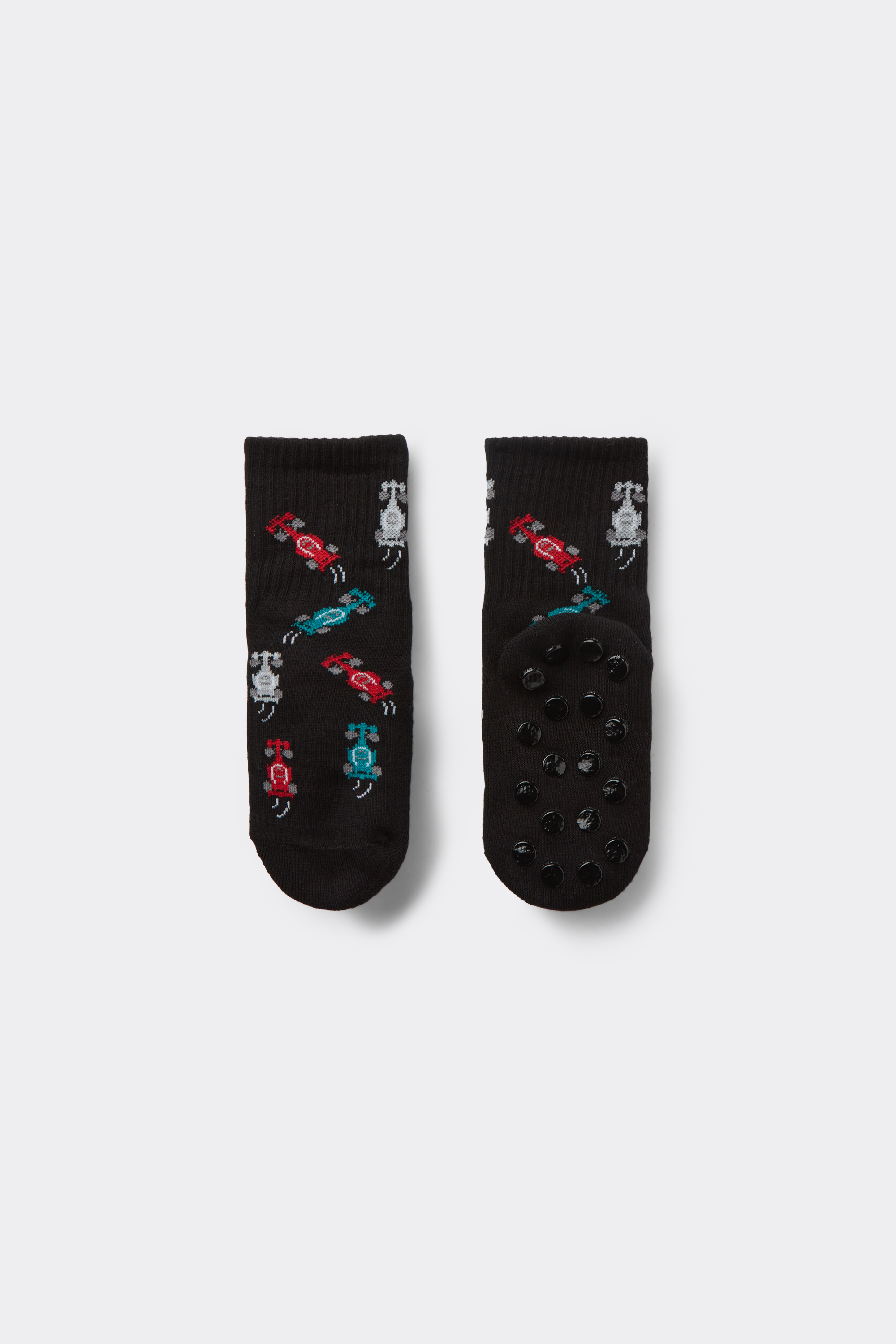 Boys’ Lightweight Patterned Non-Slip Cotton Socks