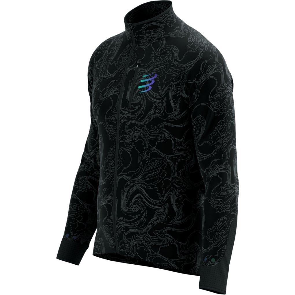 Compressport Hurricane Windproof Jacket Men - black/aurora