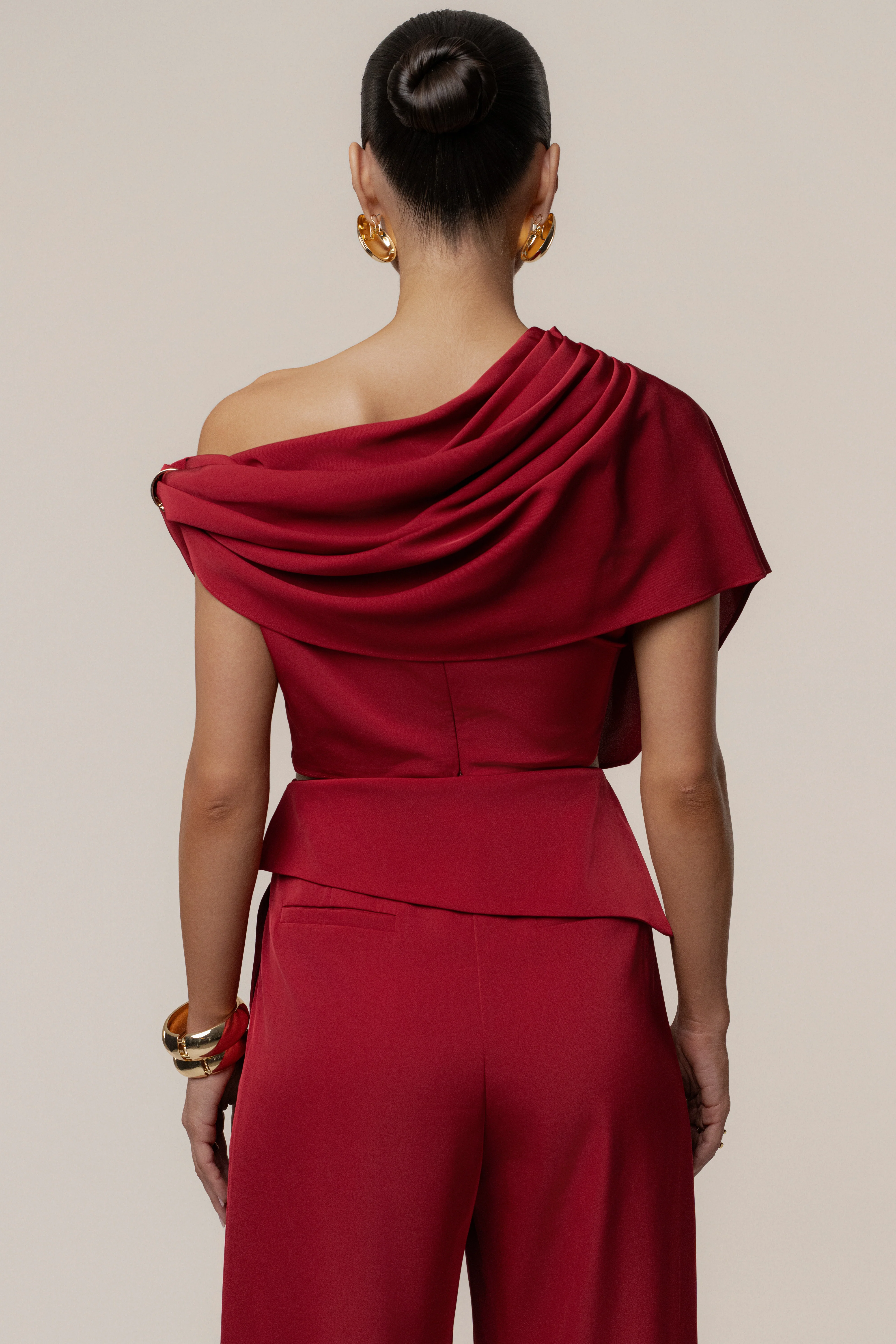 Red Gleam and Glow Satin Top
