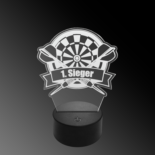 LED plexiglass dart lamp with custom text
