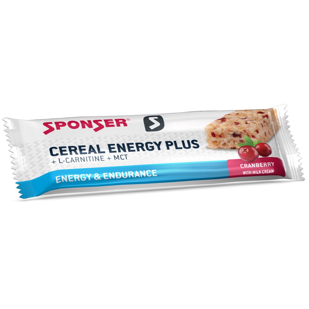 SPONSER Cereal Energy Plus Bar - with Magnesium & L-Carnitine - 15x40g