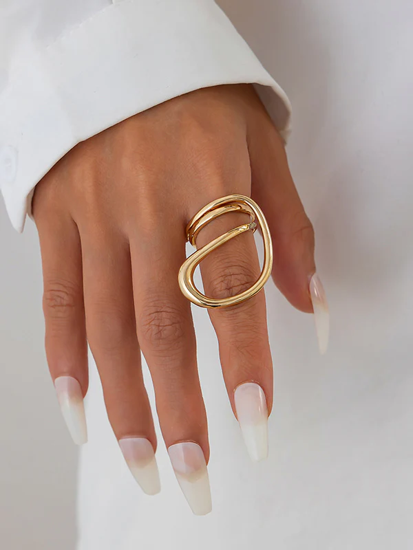 Irregularity Geometric Shiny Rings Accessories