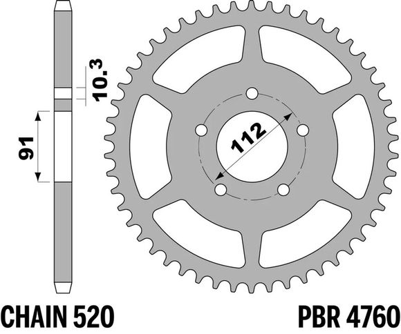 Couronne PBR acier standard 4760 - 520Ref : PBR01482A / 1126480002