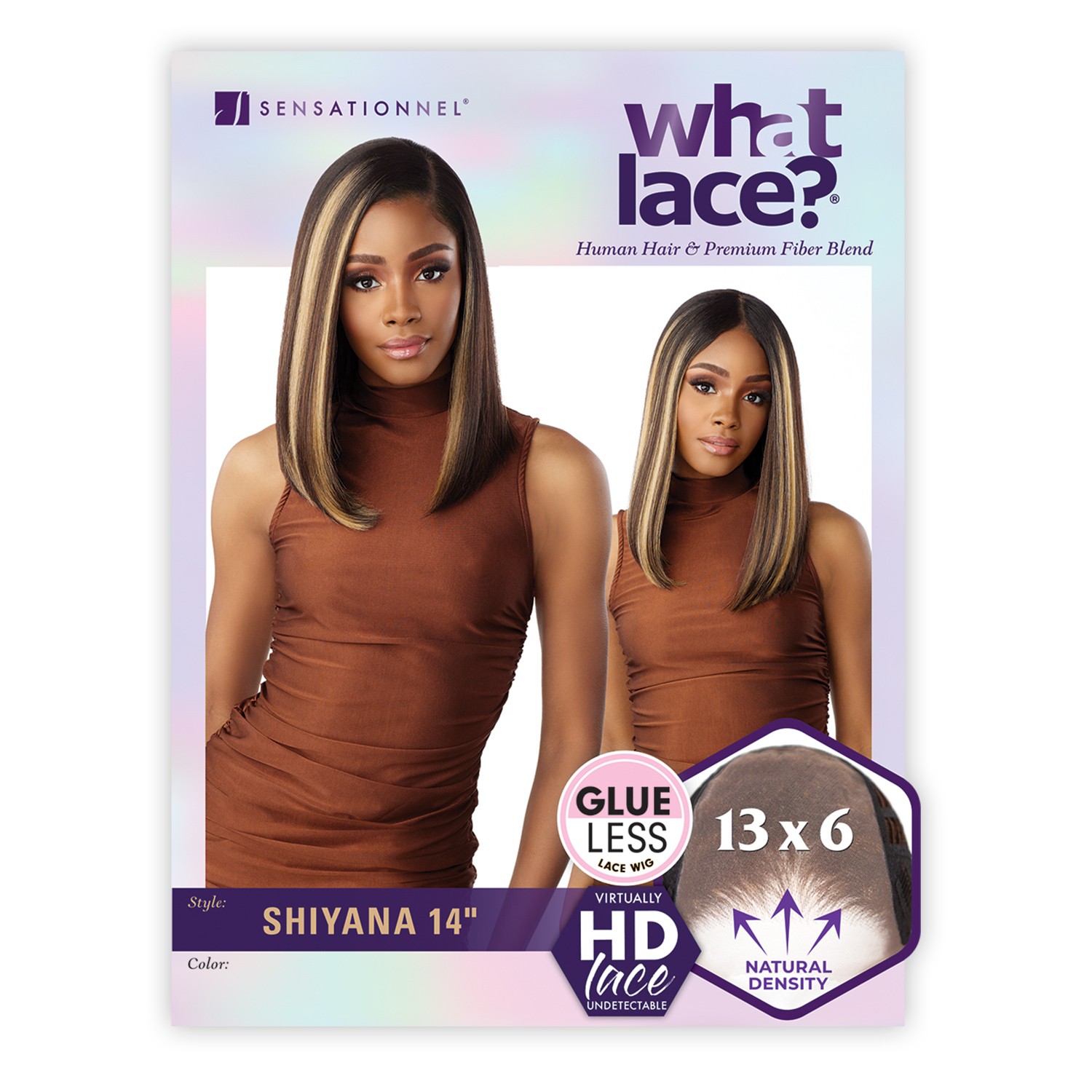 Sensationnel Human Hair Blend HD Lace Front Wig Cloud 9 What Lace Glueless 13X6 Shiyana 14