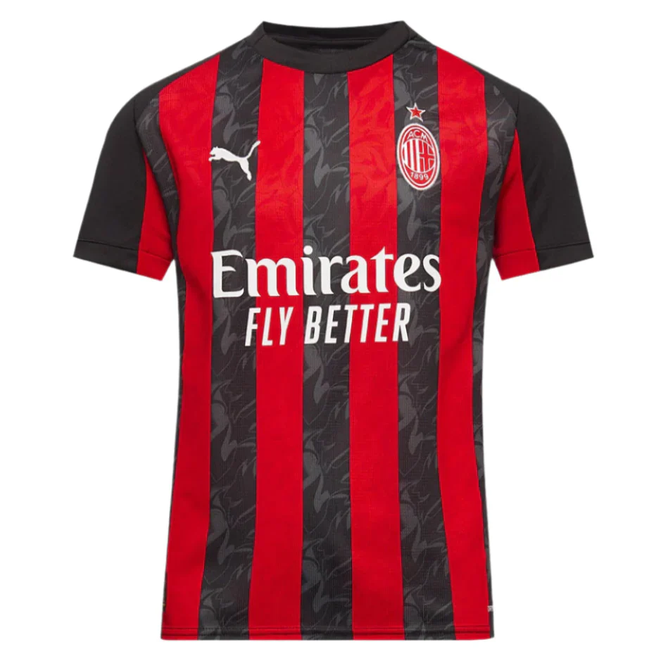 Youth Christian Pulisic AC Milan Home Jersey 25/26 (Red/Black)