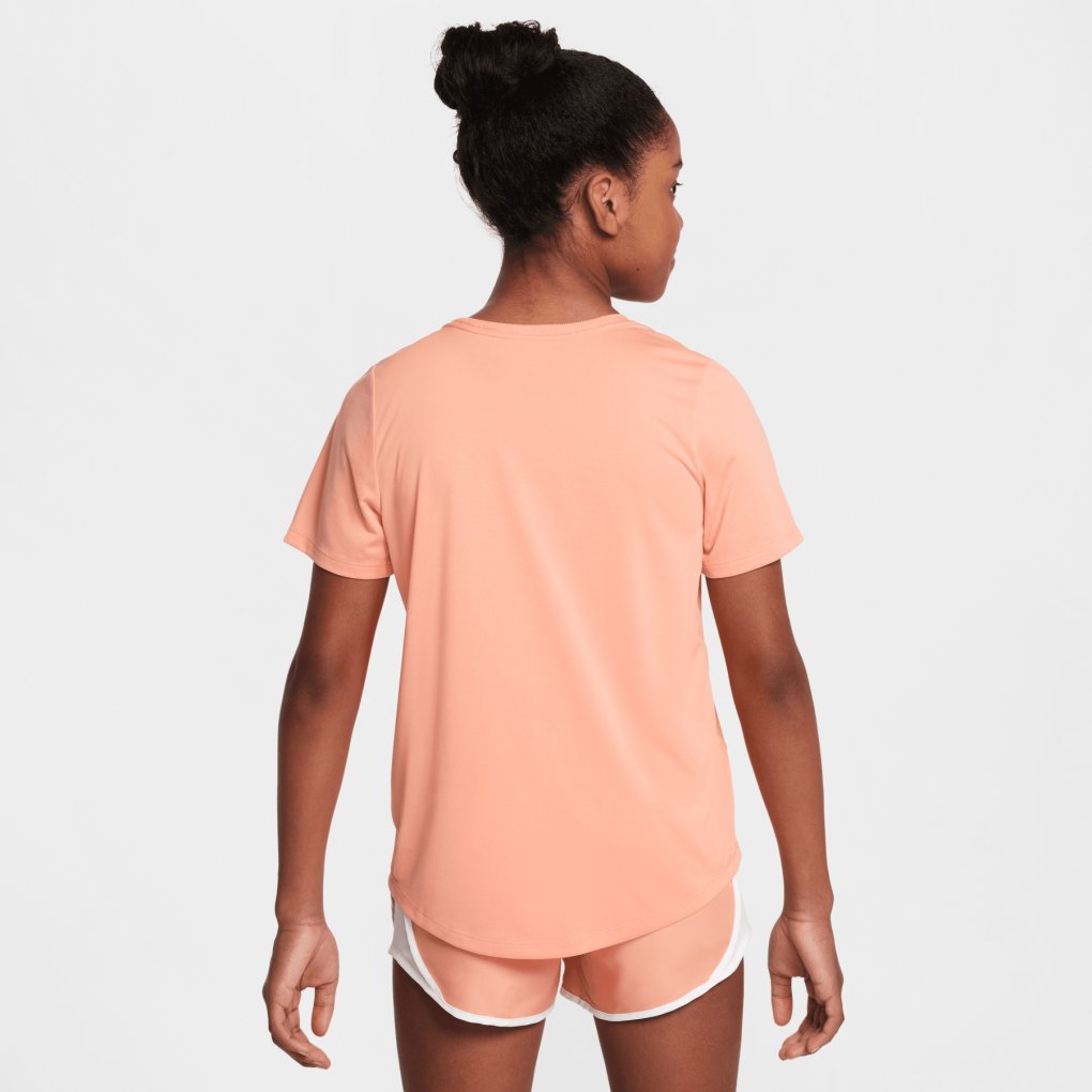 Nike One Fitted Dri-FIT Short-Sleeve Top Kids - apricot agate/white FZ5600-844