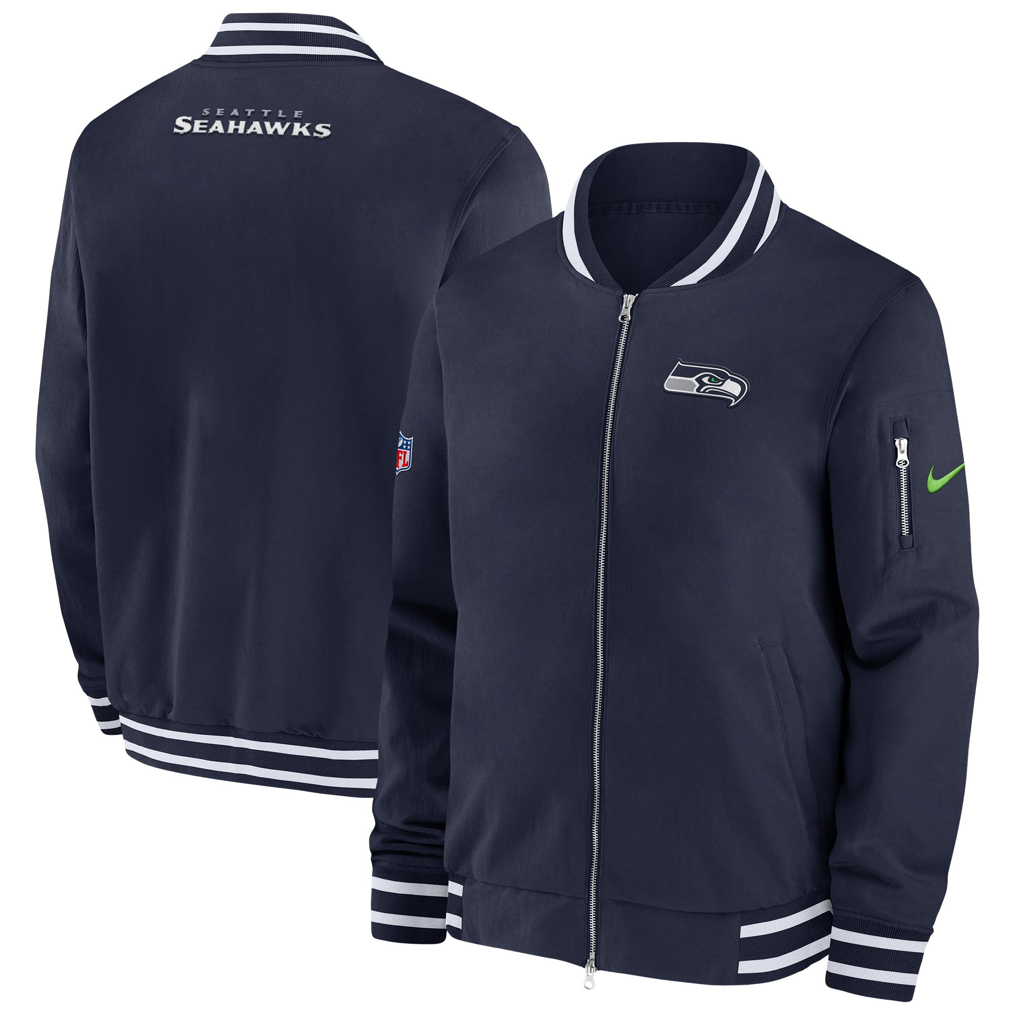 Seattle Seahawks NFL Sideline Nike Coach Bomber Jacket