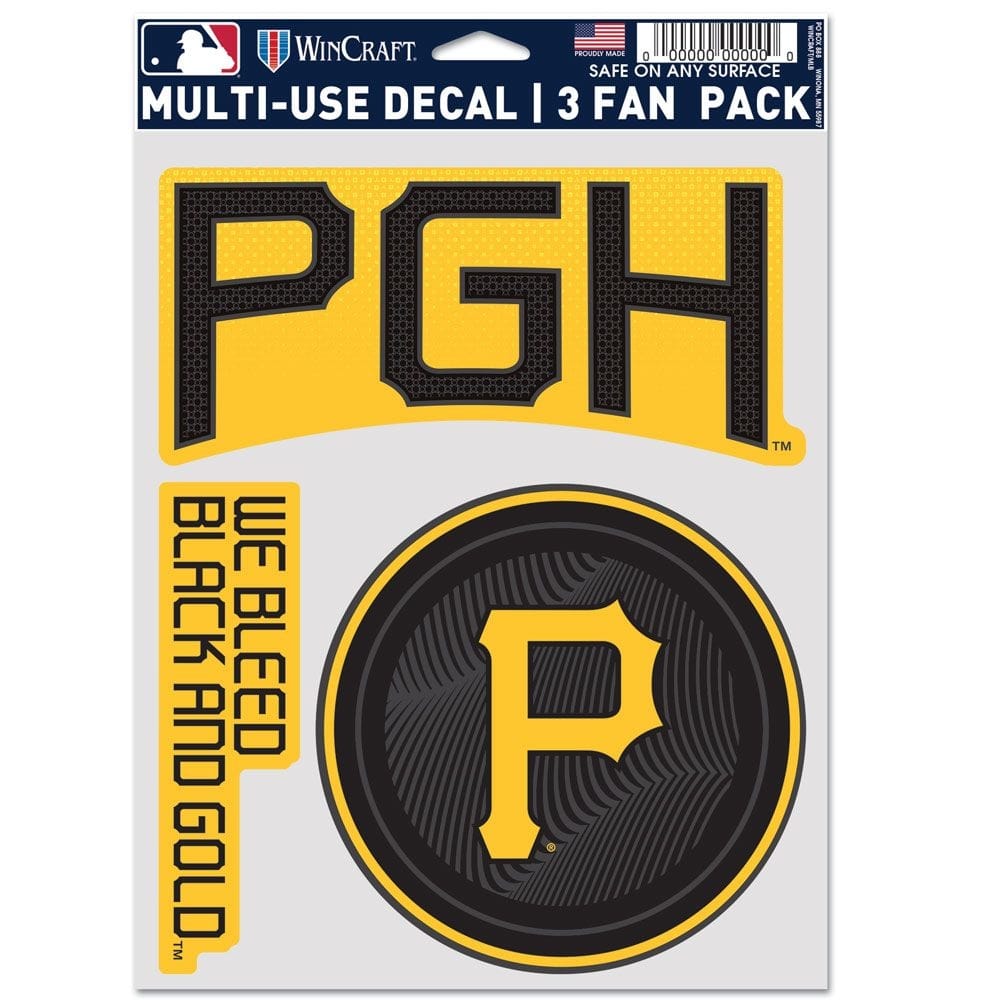 Pittsburgh Pirates City Connect Multi-Use MLB Decals Set (3 Pcs.)