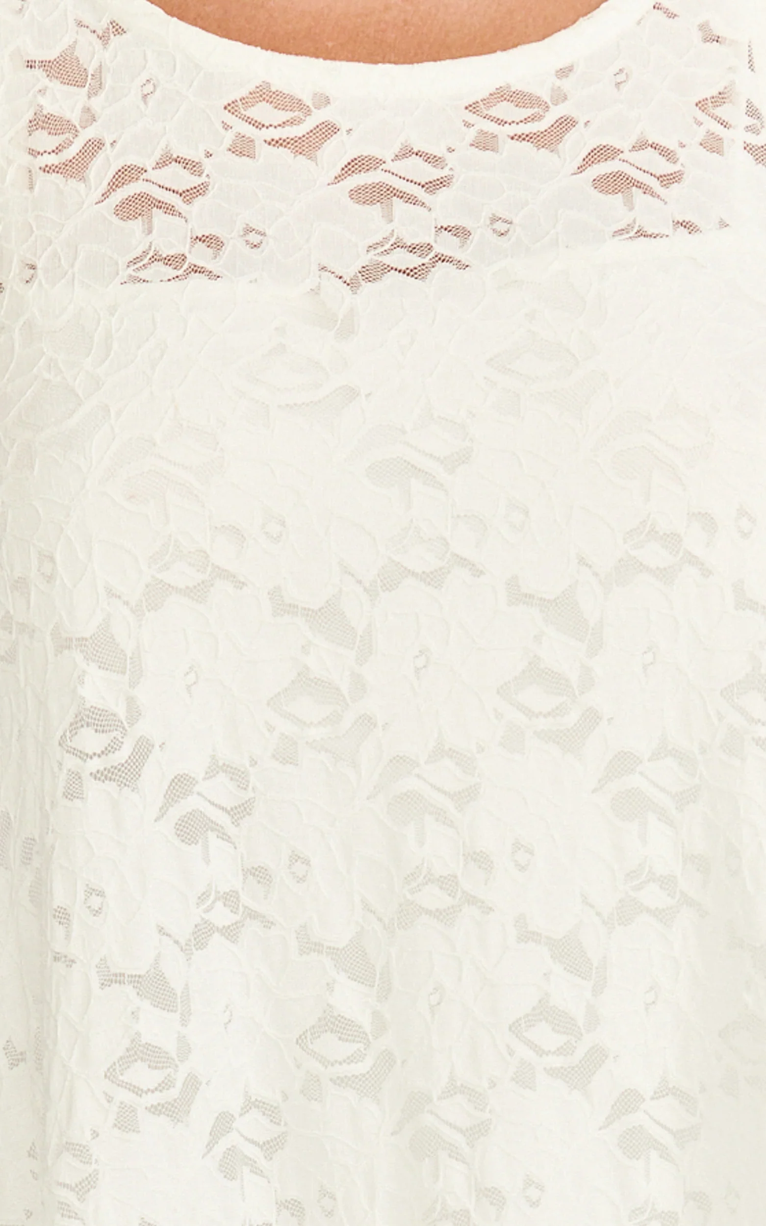 Bella Maxi Dress - Lace Shift Dress in Off White