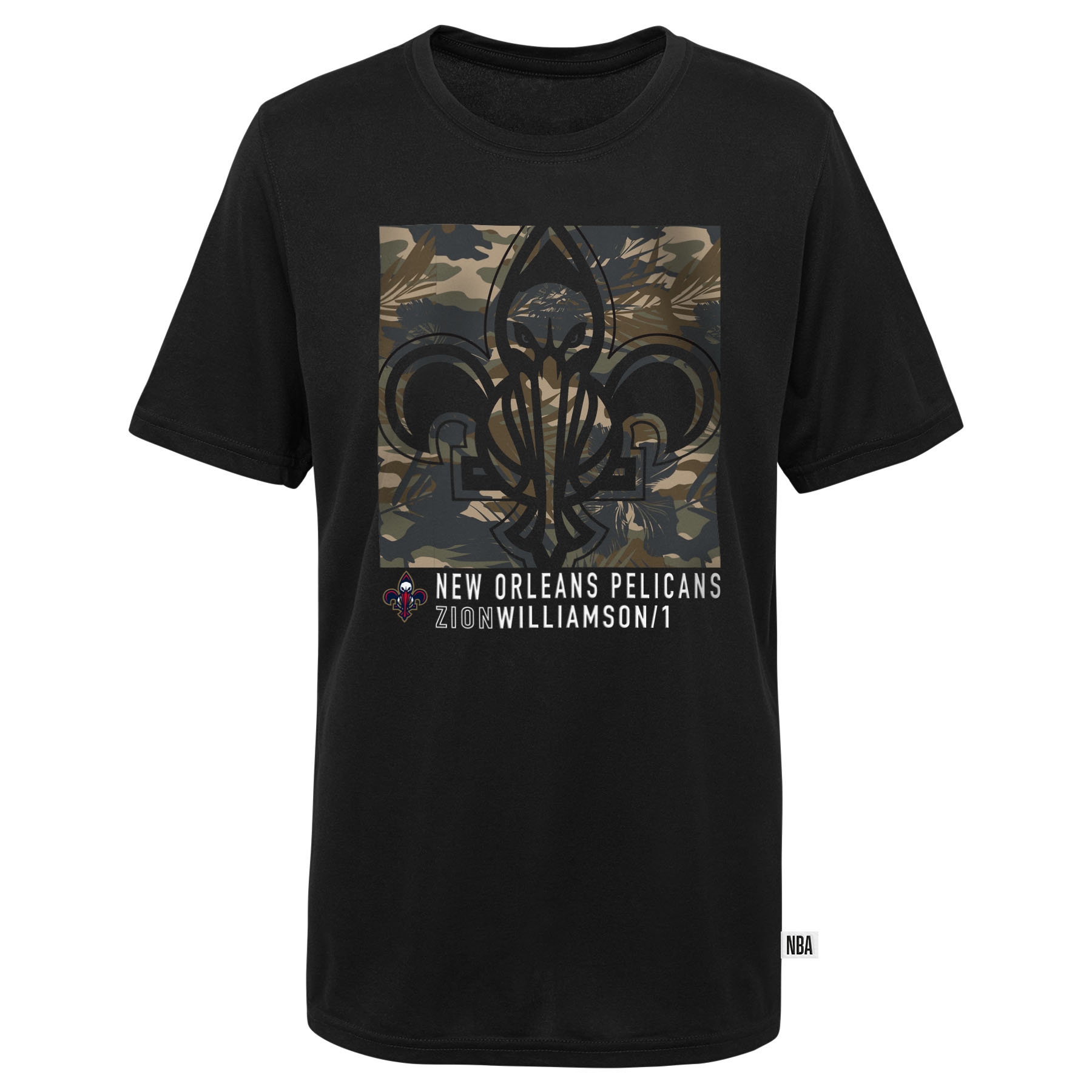 New Orleans Pelicans Zion Williamson Camo Logo NBA T-Shirt Black