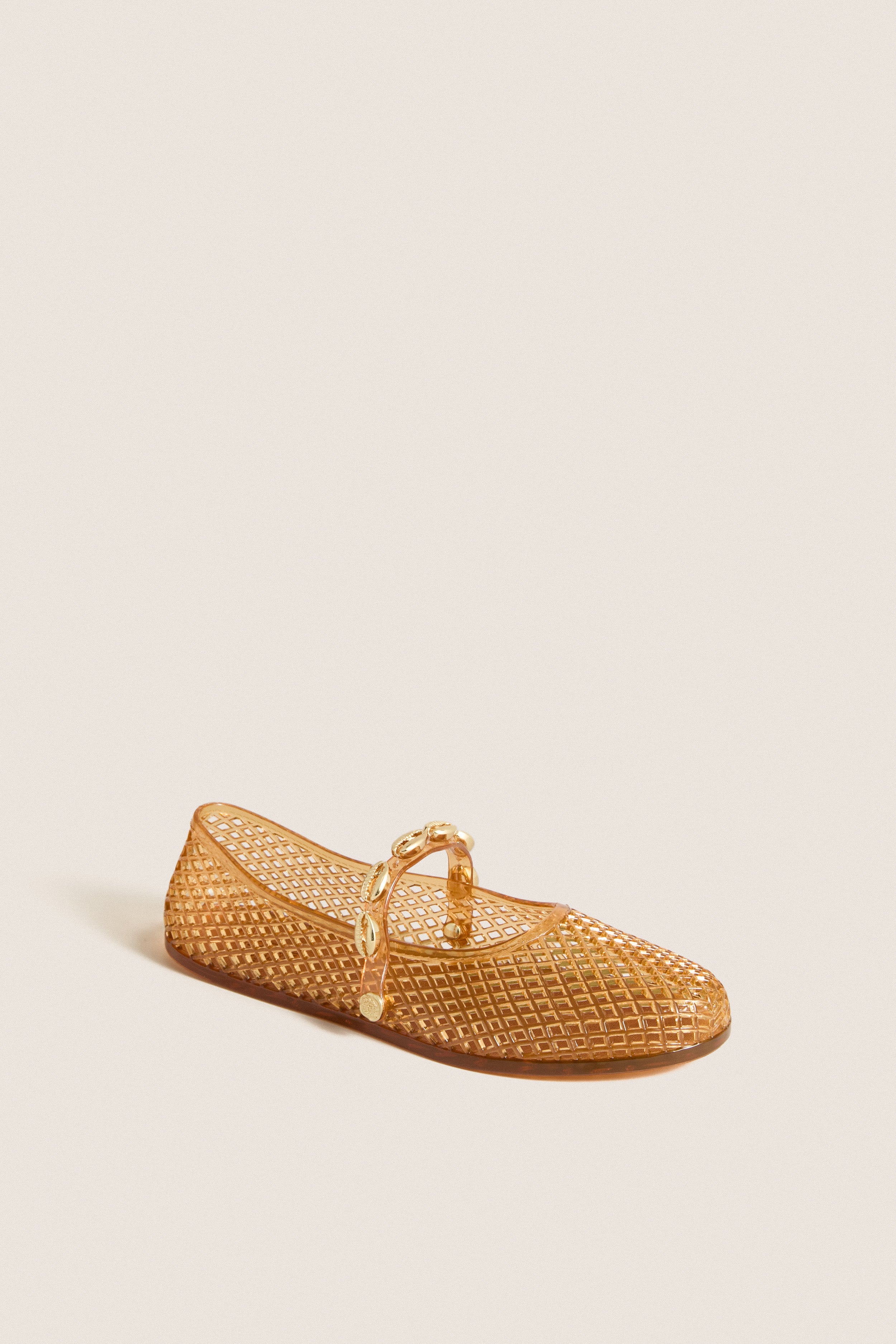 Caramel Iro Shells Jelly Flats