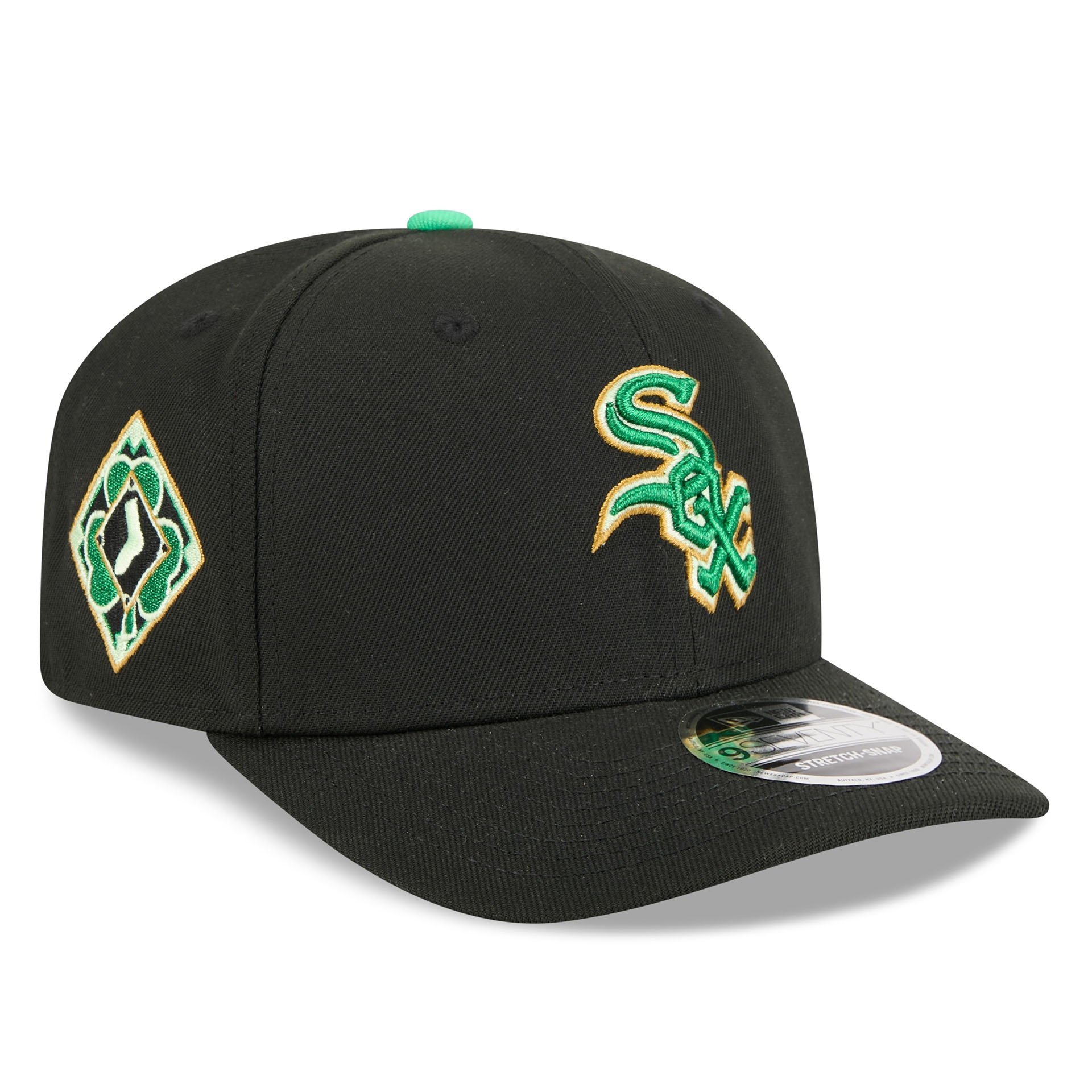 Chicago White Sox 2026 St. Patrick's Day 9SEVENTY Stretch-Snap MLB Cap Black