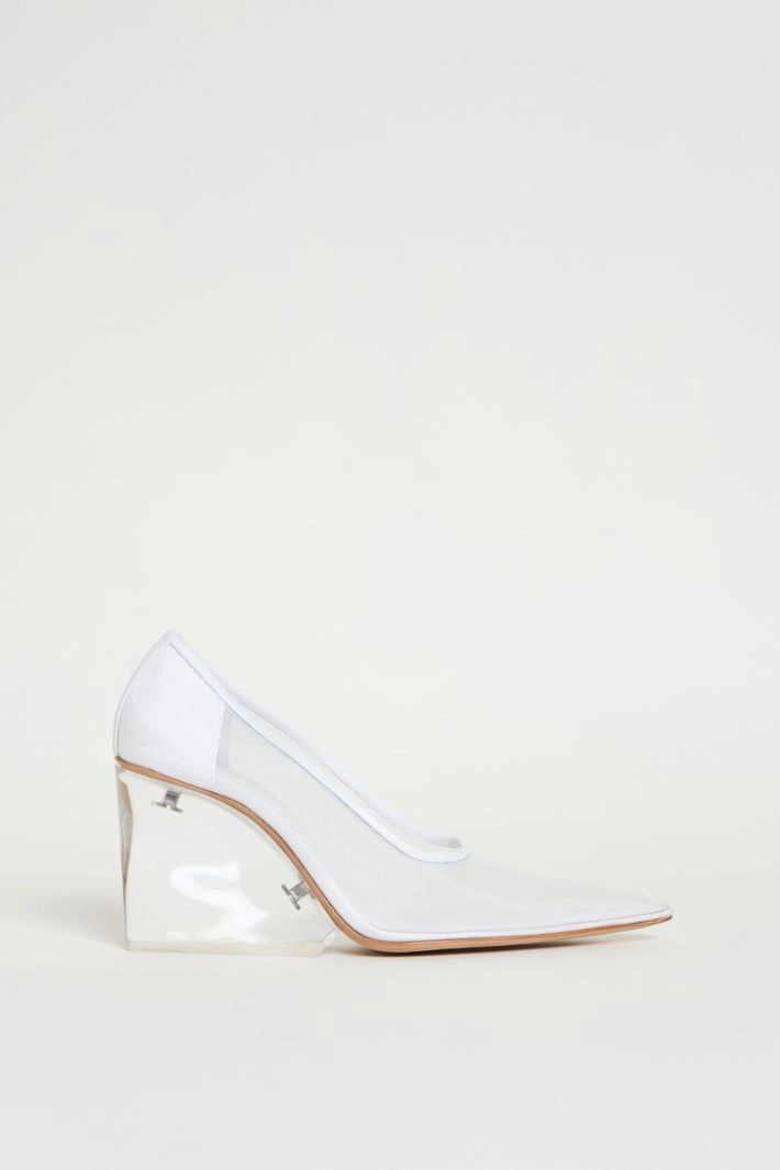 Clear wedge pumps - WHITE