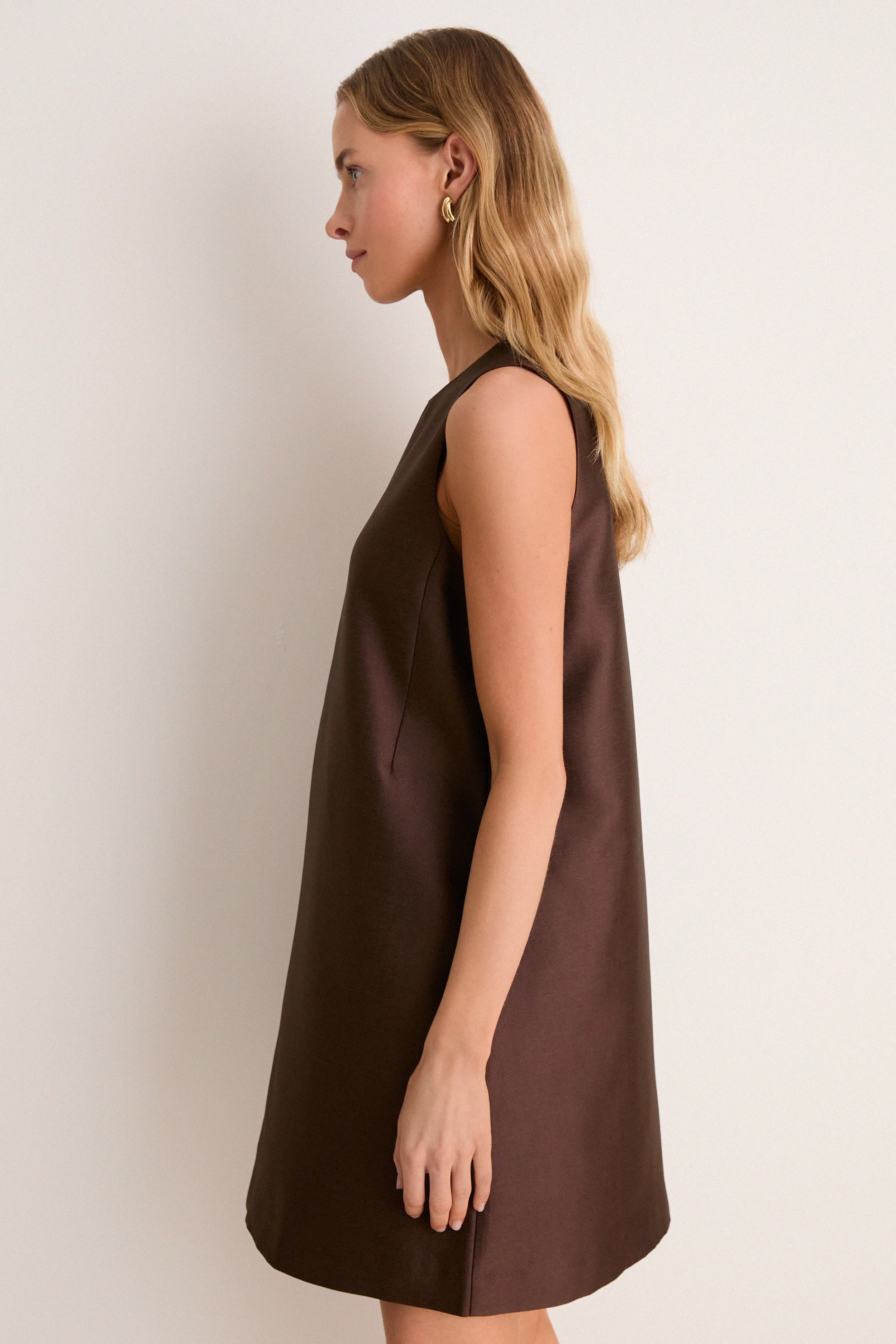 Chocolate Dupioni Marlowe Dress
