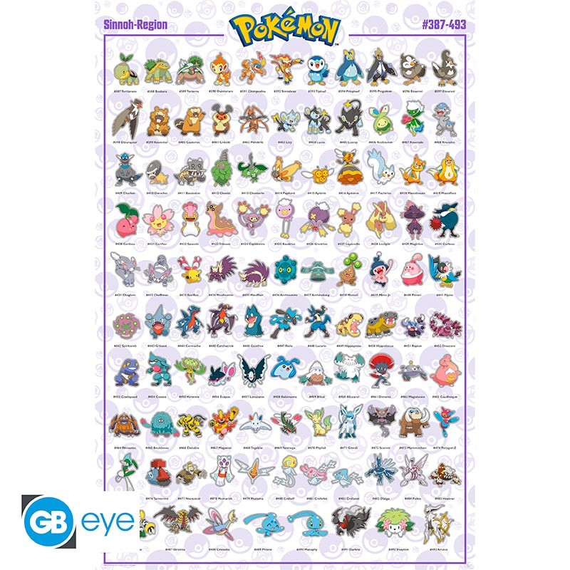 POKEMON Poster Sinnoh Pokemon French (91.5 x 61cm)