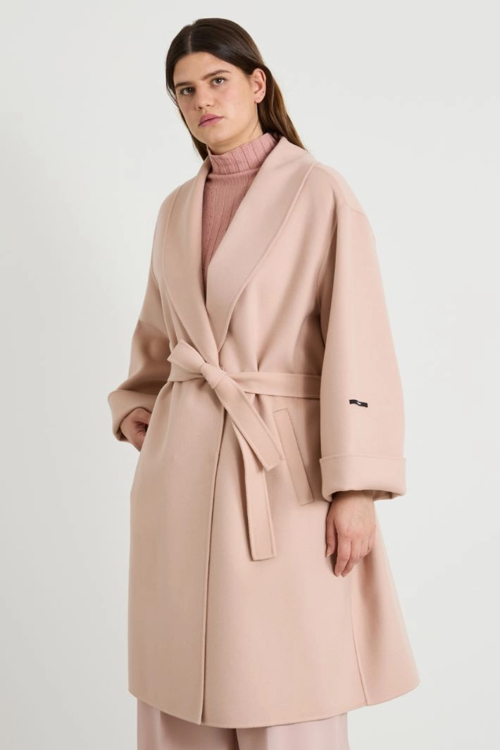 Wool and cashmere coat - POWDER PINK