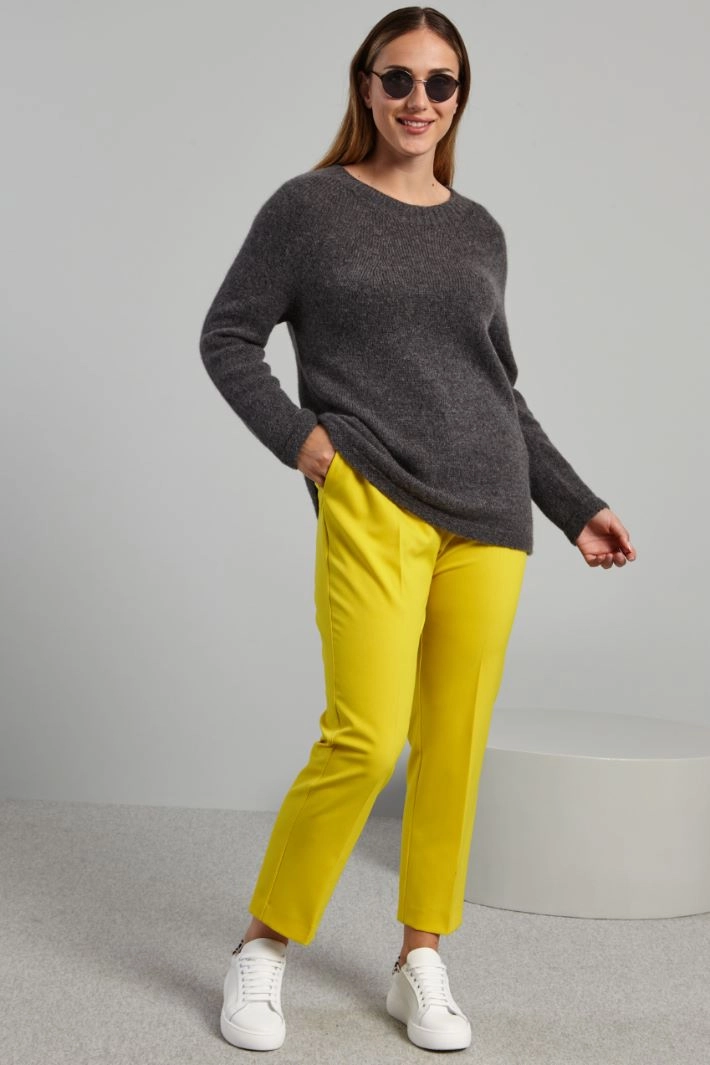 Trousers with welt pockets - YELLOW