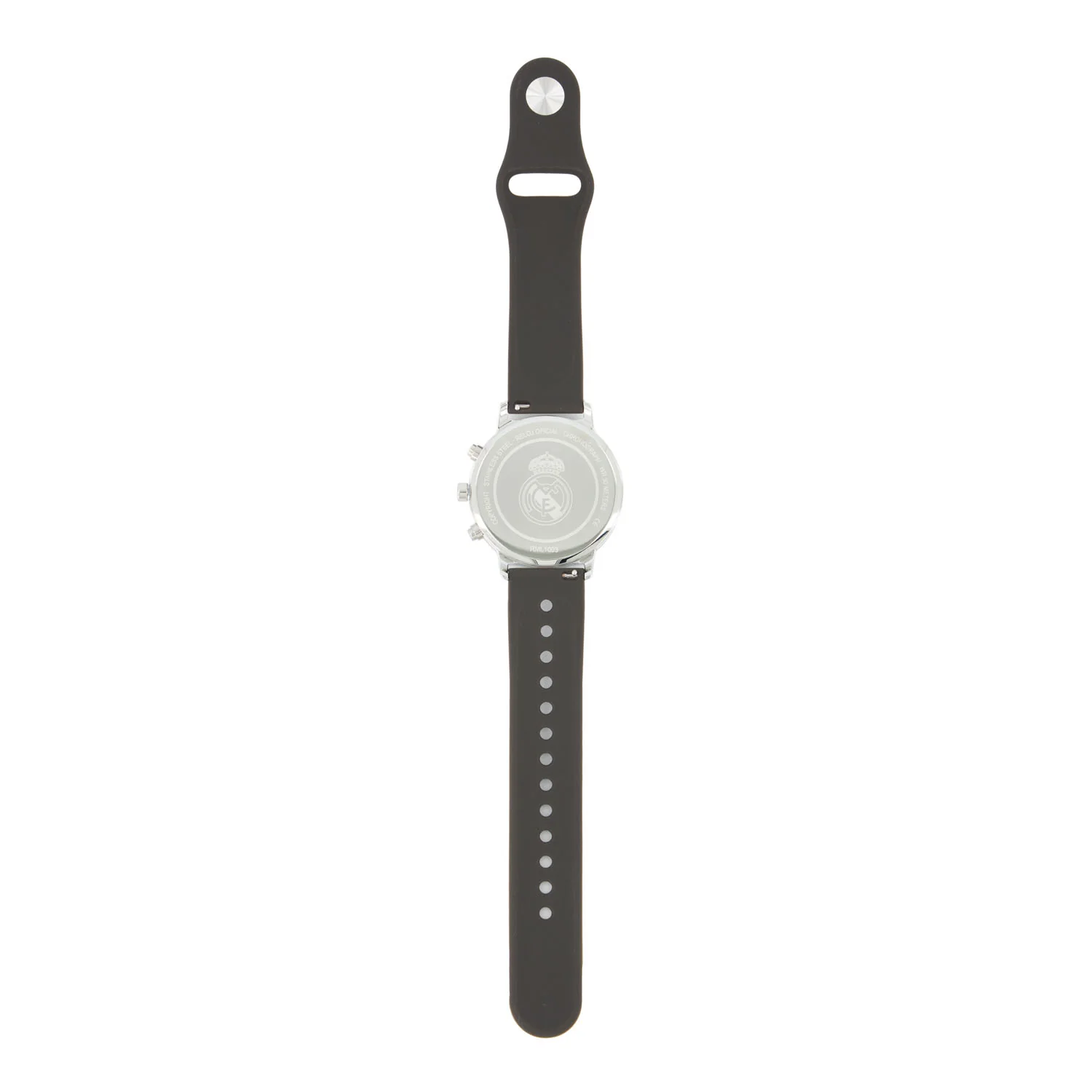 Analogue Chronograph Watch Silicone Strap Black