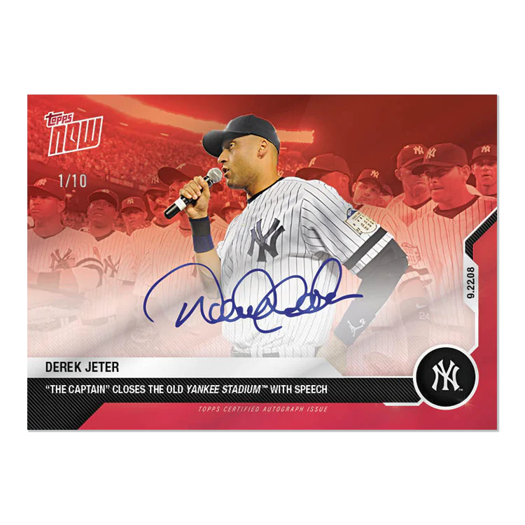 On-Card Chrome Auto # to 10 - Derek Jeter Career Retrospective Topps NOW® Chrome Card 15D