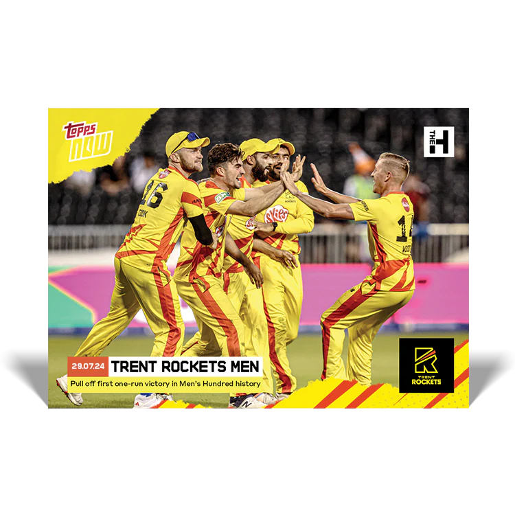 Trent Rockets Men - Pull off first one-run victory in Men’s Hundred history - 2024 The Hundred TOPPS NOW® Card 6 - PR:14