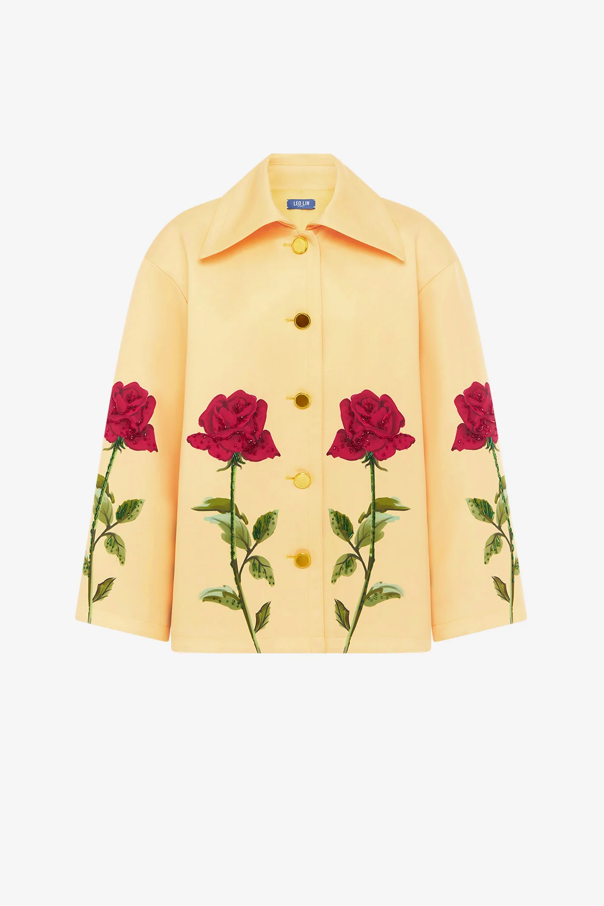 Leyna Embellished Rose Jacket - Butter