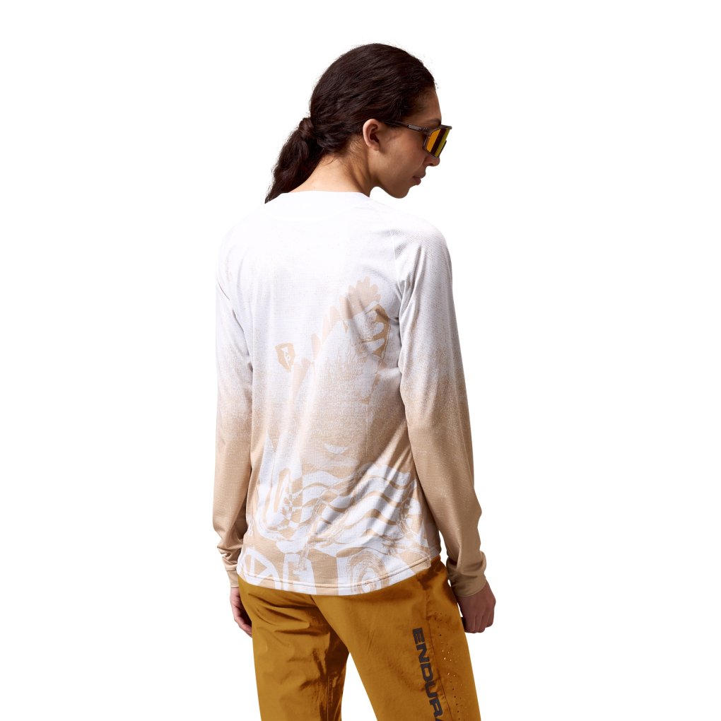 Endura Singletrack Print Long Sleeve Tee Women - aero blue