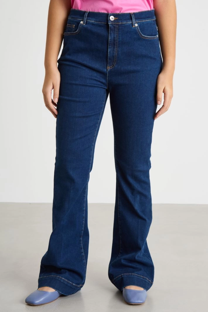 Slim-fit flared jeans - BLUE