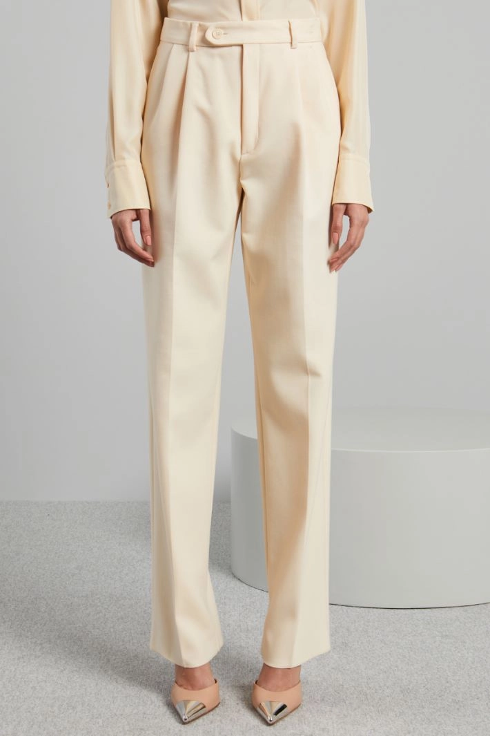 Canvas boyfriend trousers - IVORY