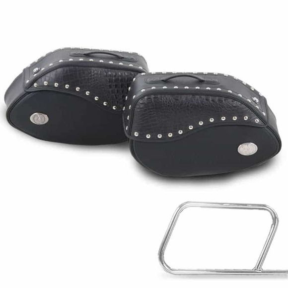 Hepco & Becker saddlebags Complete kit Ivory black for tubular supports - black UniversalRef: HBE05526A / 620505
