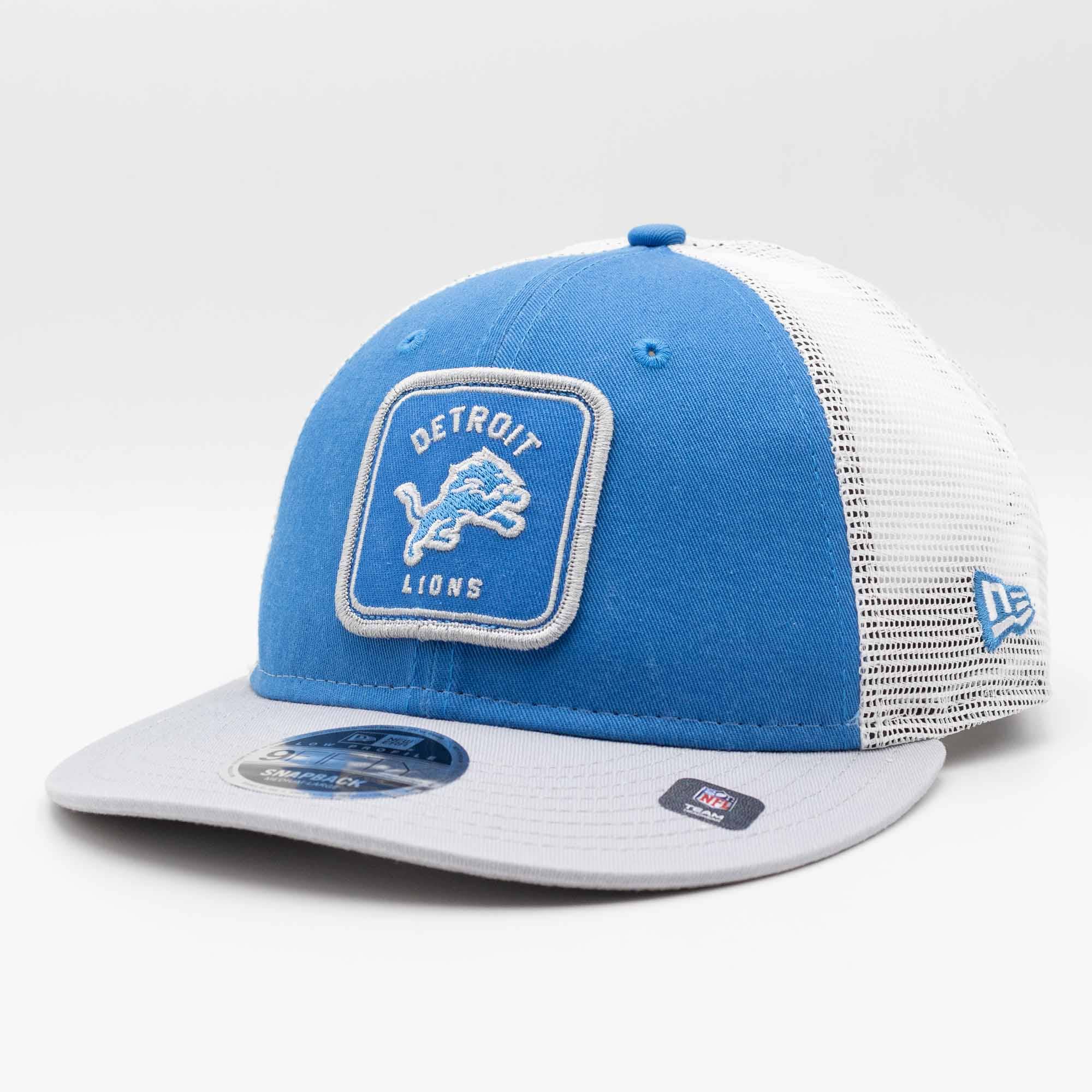 Detroit Lions Patch Trucker New Era Low Profile 9FIFTY Snapback Cap
