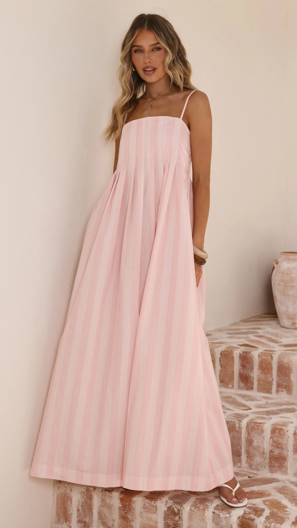 Pippa Maxi Dress - Pink Stripe