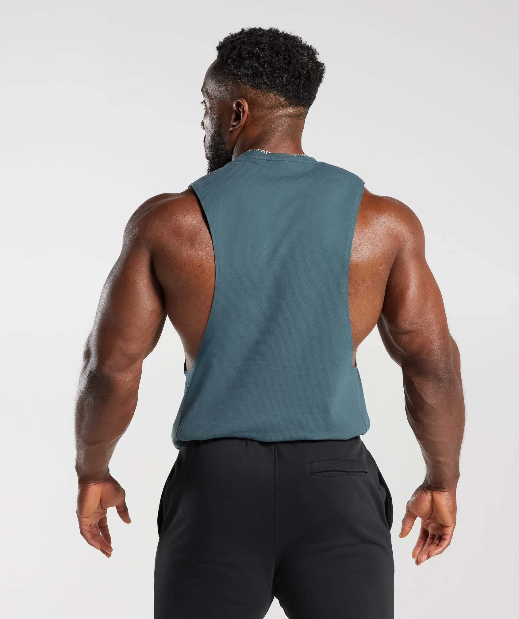 React Drop Arm Tank Denim Teal