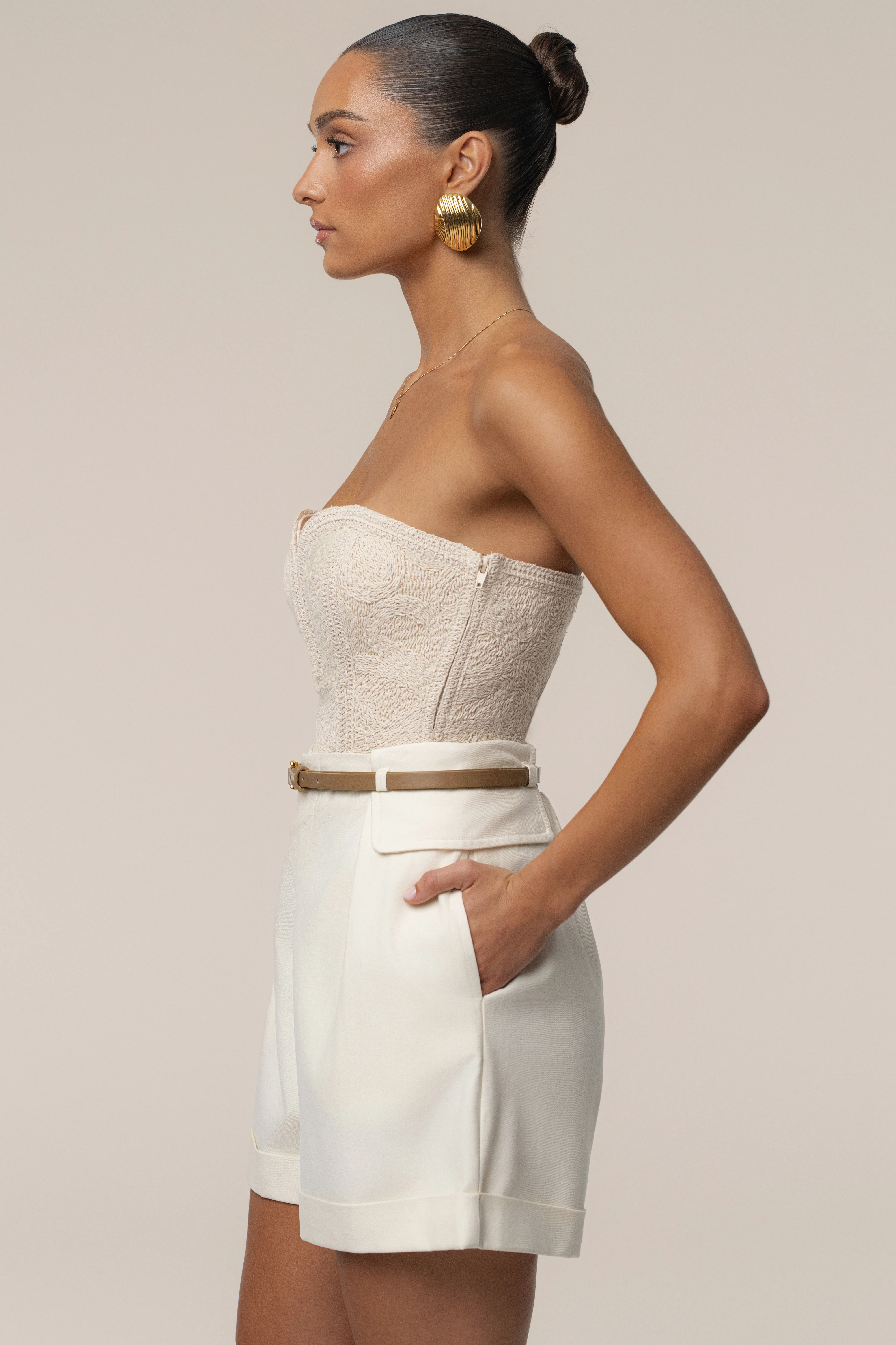 Ecru Serene Coast Texture Bodysuit