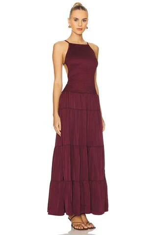 Smocked Drop Waist Maxi Dress
