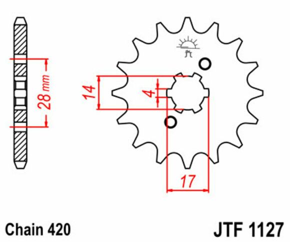 JT. standard steel 1127 - 420 15 teethRef: Jtc01876A / 1077205002