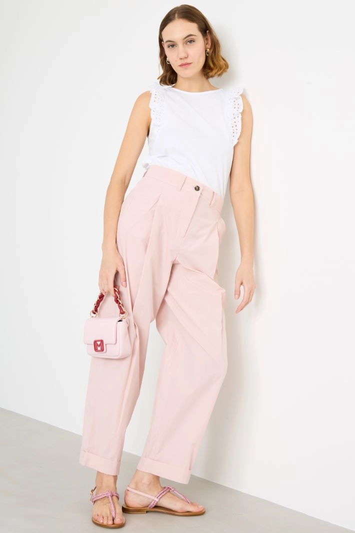 Broderie Anglaise ruffle top - WHITE