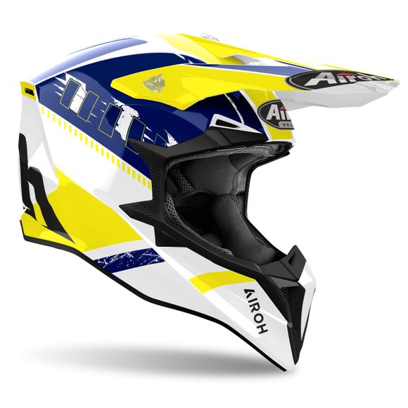 Casque cross Airoh WRAAAP - FEEL 2024 - Jaune / BleuRef : AR1383
