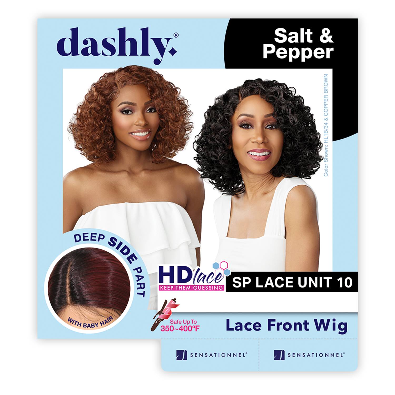Sensationnel Dashly HD Lace Front Wig Salt N Pepper SP Unit 10