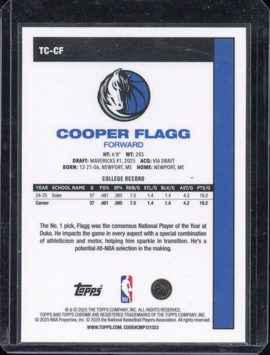 2025 Topps Chrome Cooper Flagg RC Mojo Refractor #TC-CF