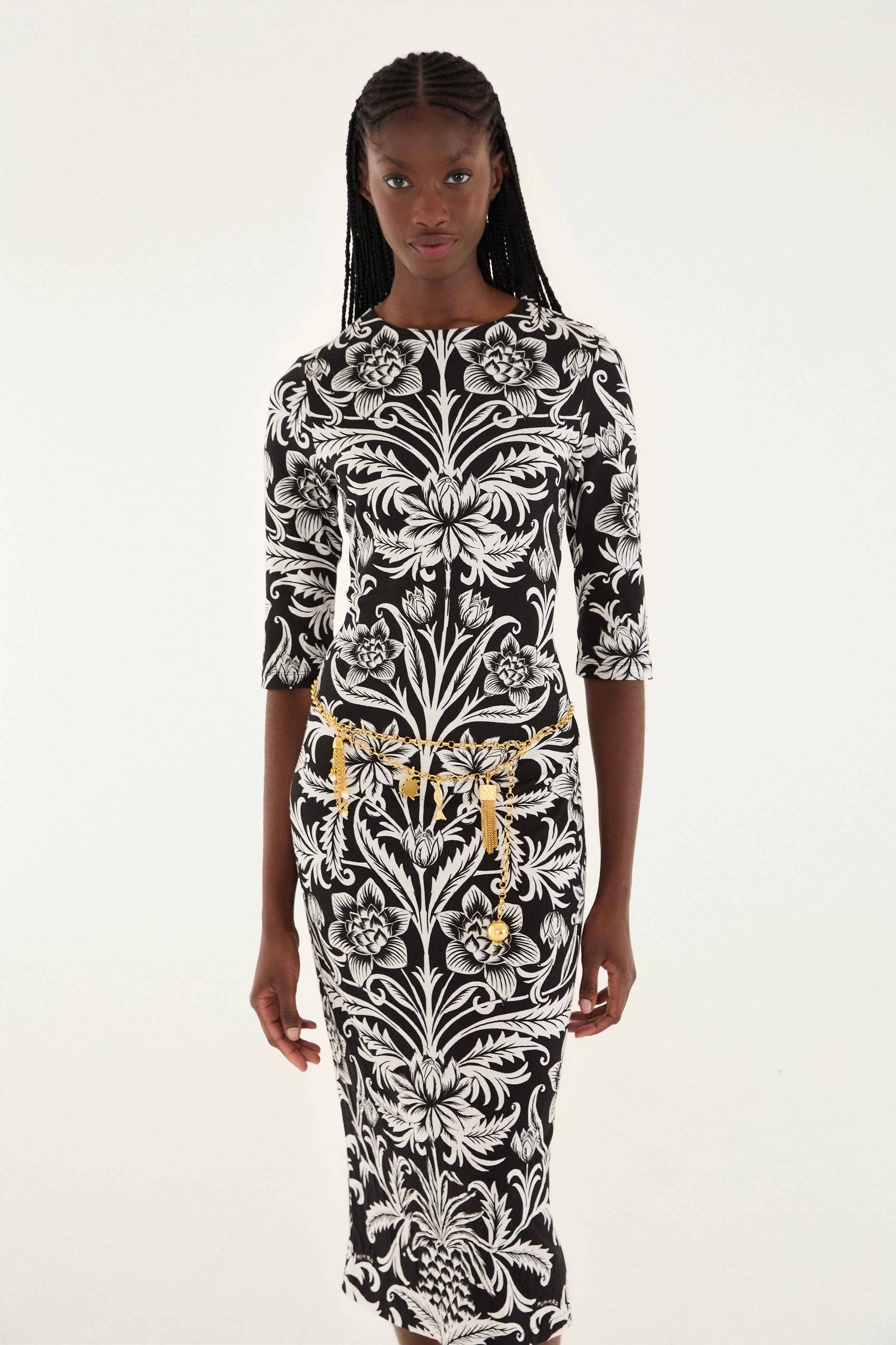 Black Lisbon  Jersey Midi Dress